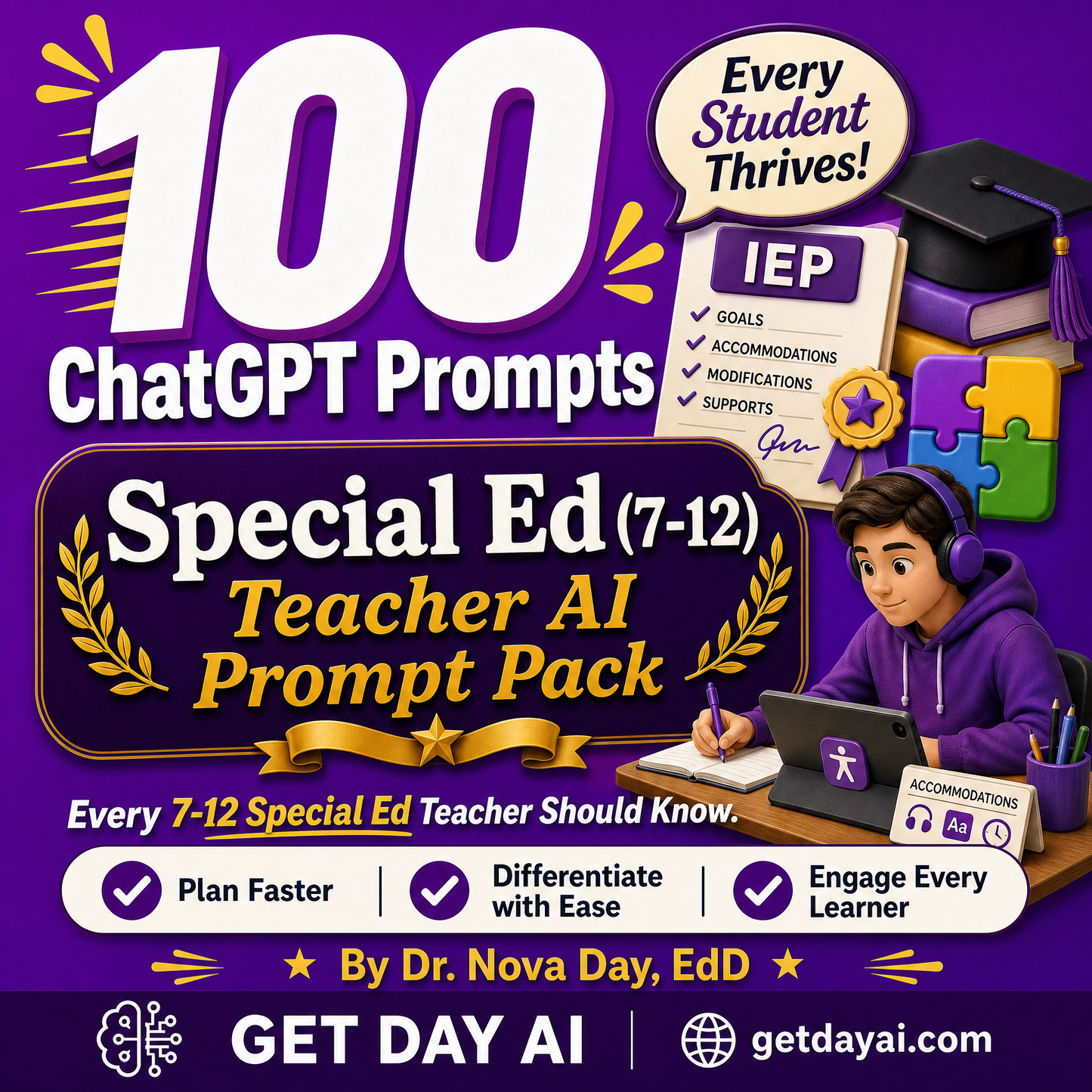 Special Education Teacher AI Prompt Pack (7-12)