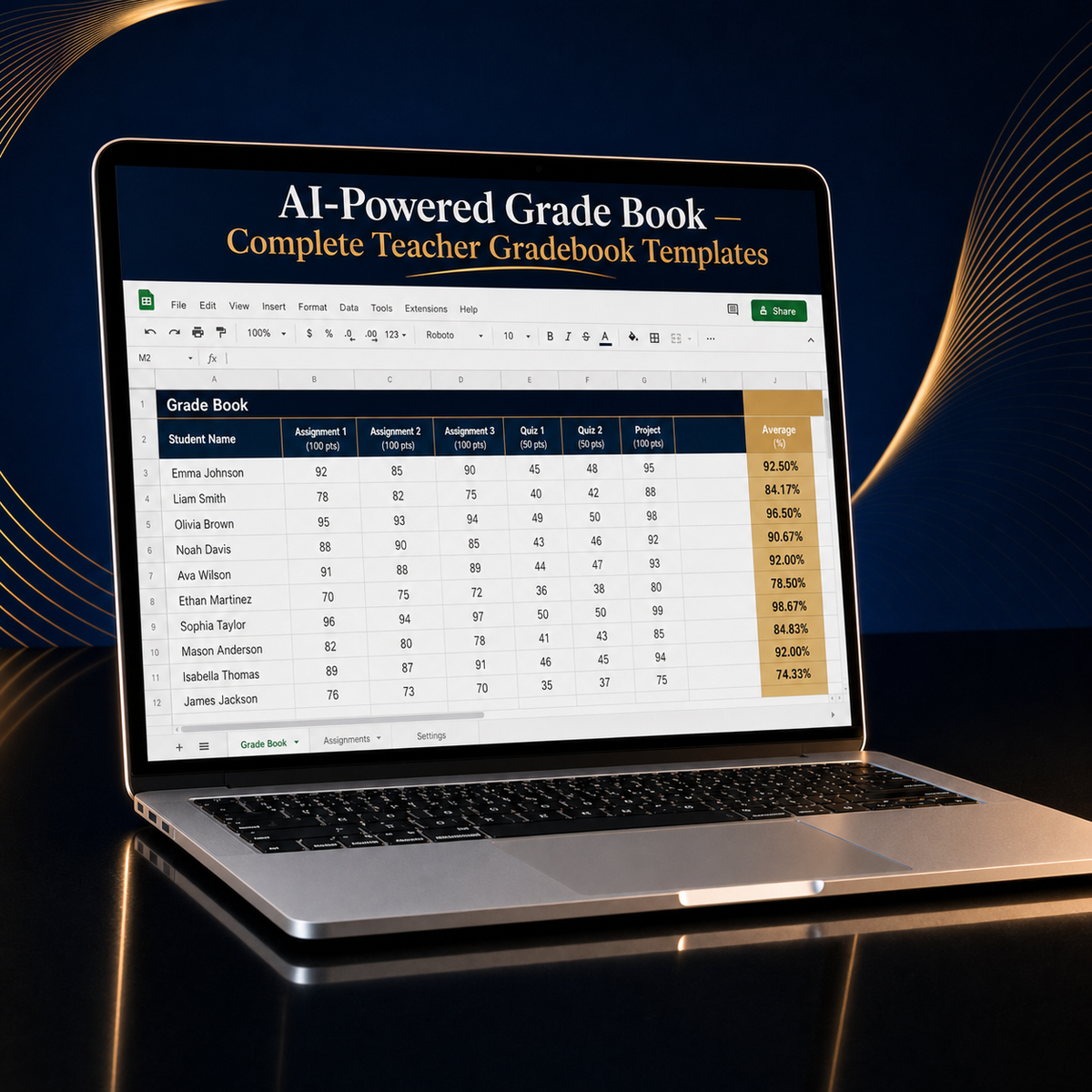 AI-Powered Grade Book — Complete Teacher Gradebook Templates