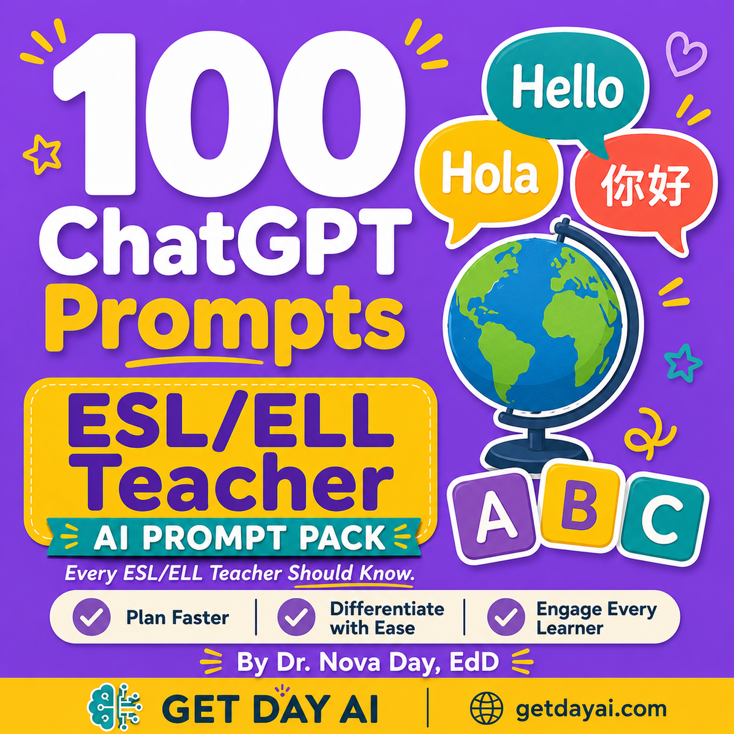 100 ChatGPT Prompts — ESL/ELL Teacher AI Prompt Pack