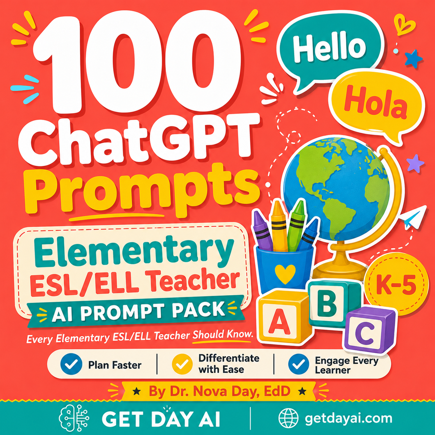 100 ChatGPT Prompts — Elementary ESL/ELL Teacher AI Prompt Pack