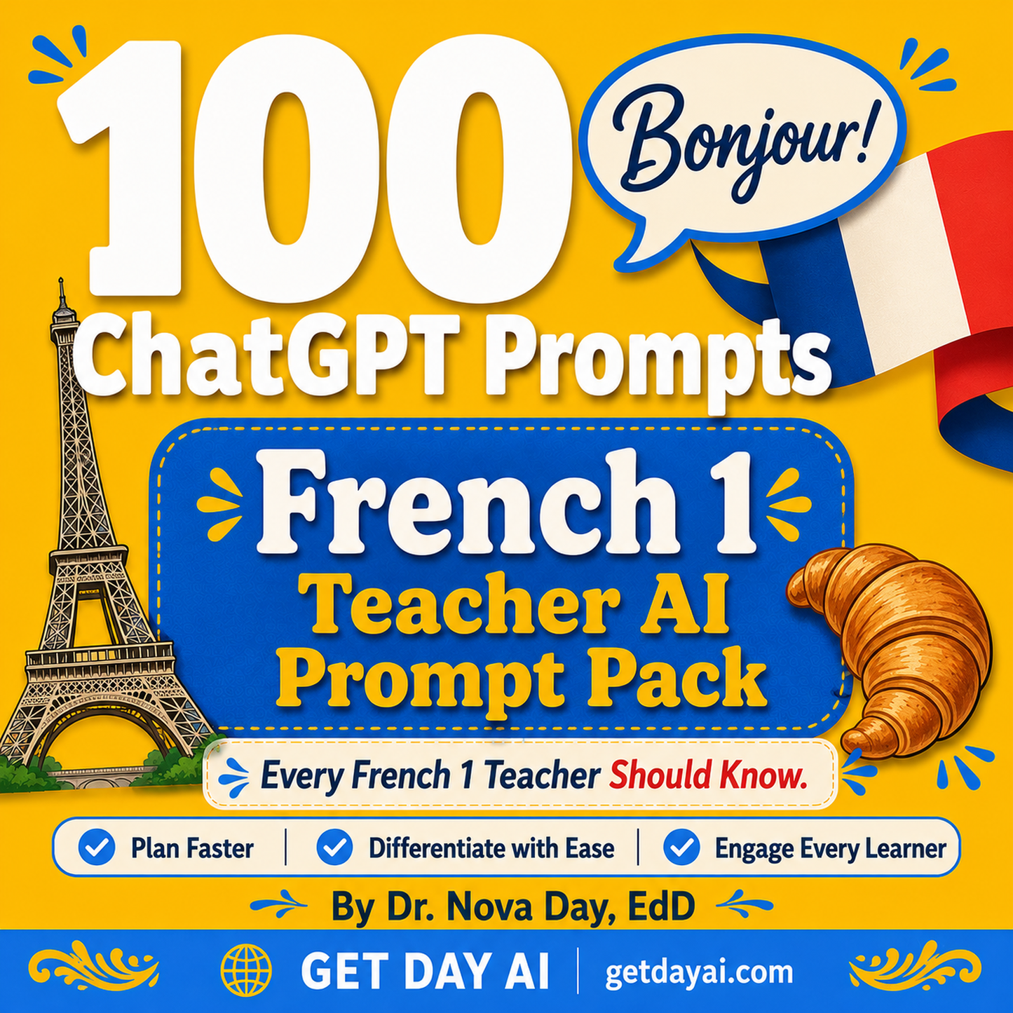 100 ChatGPT Prompts — French 1 Teacher AI Prompt Pack