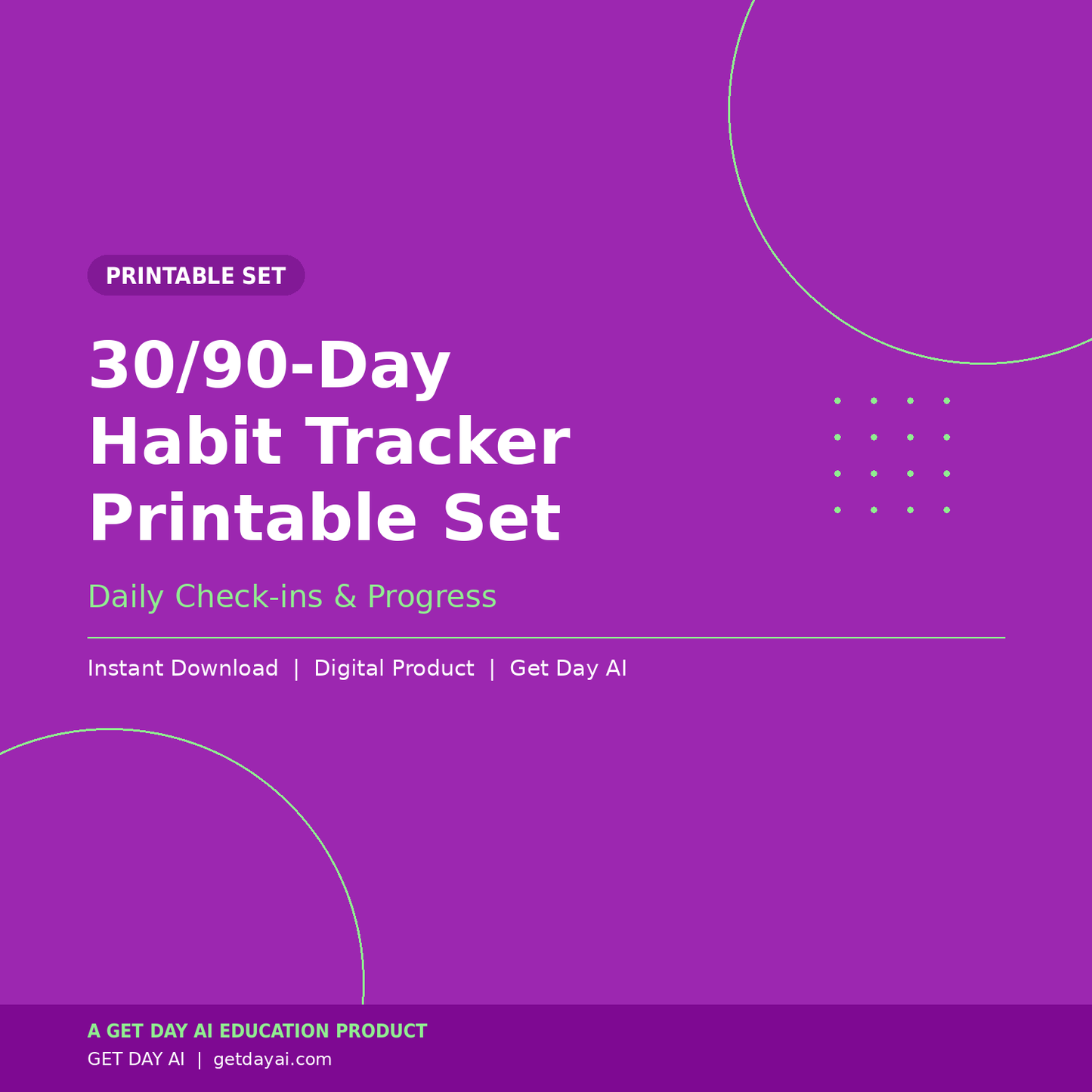 30/90-Day Habit Tracker Printable