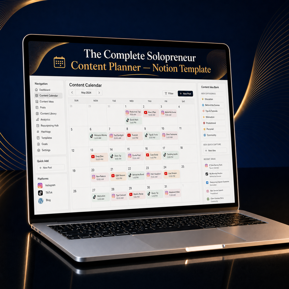 The Complete Solopreneur Content Planner — Notion Template