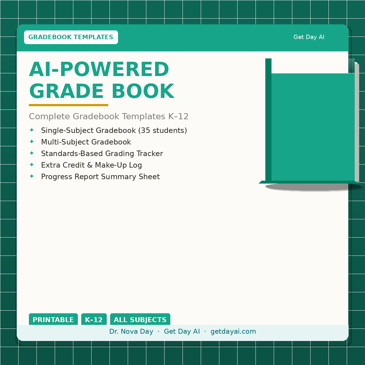 AI-Powered Grade Book — Teacher Gradebook Templates
