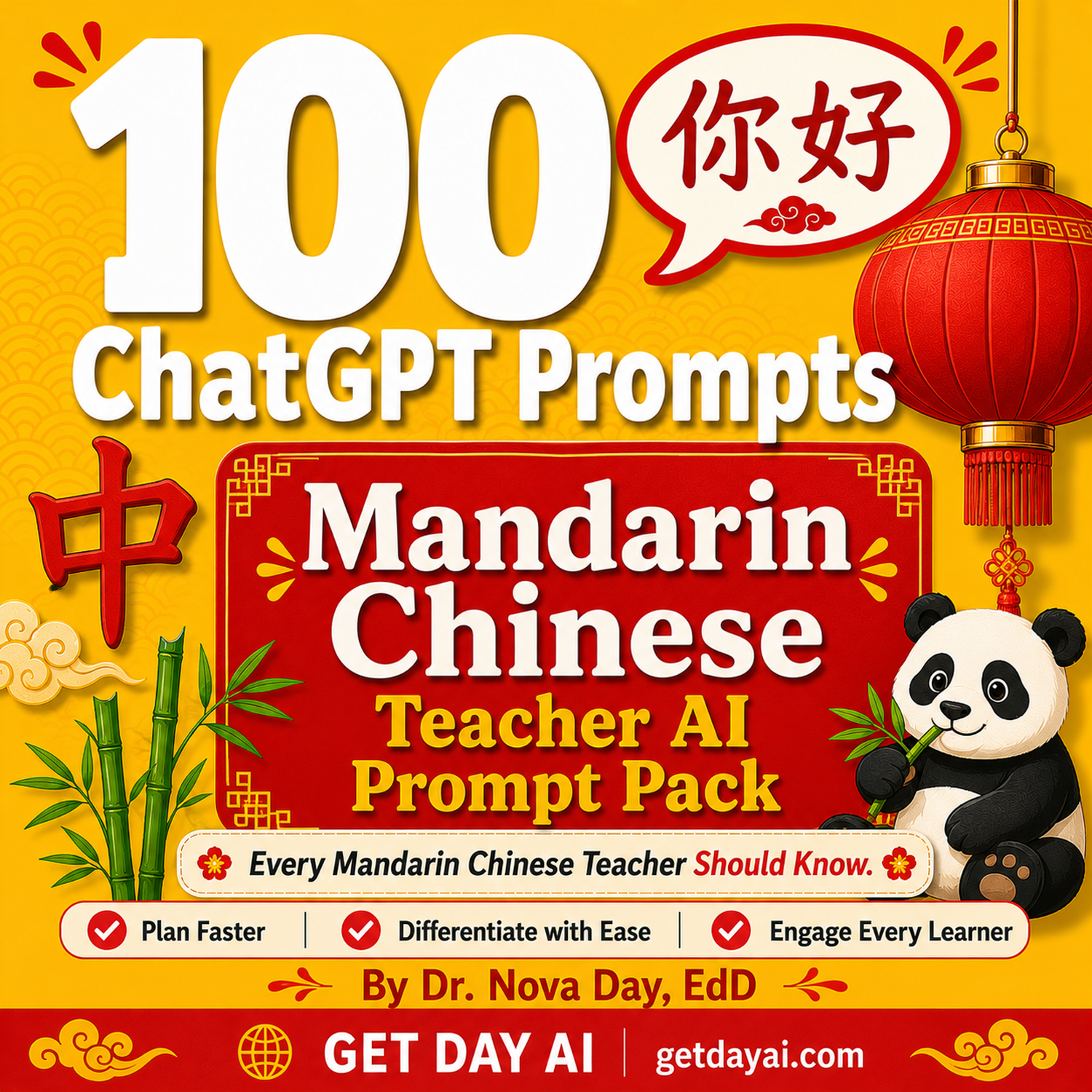 100 ChatGPT Prompts — Mandarin Chinese Teacher AI Prompt Pack