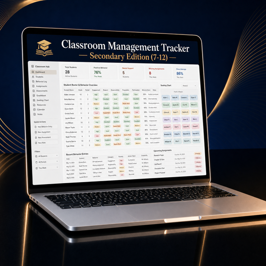 Classroom Management Tracker — Secondary Edition (7-12)