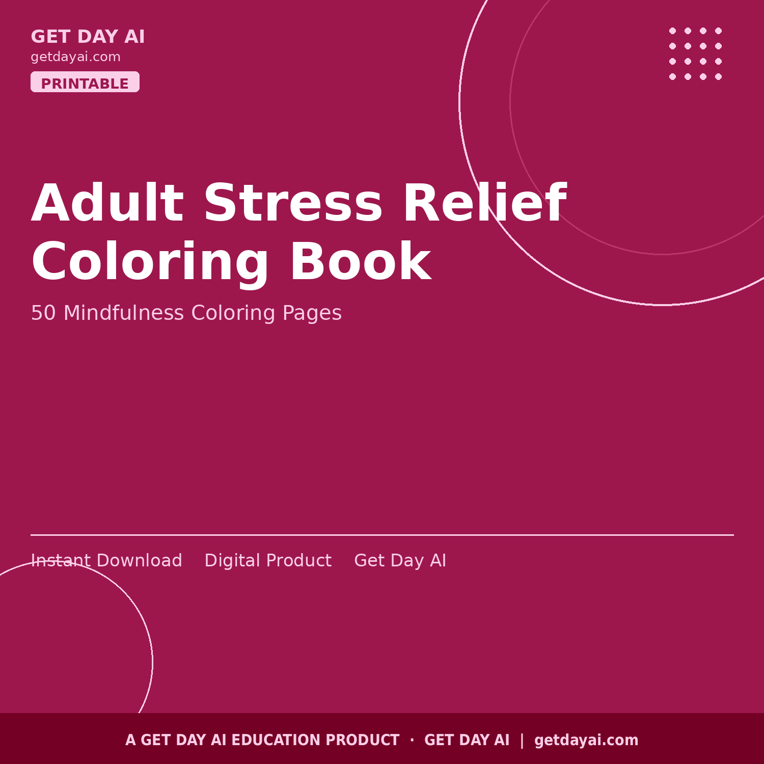 Adult Stress Relief Coloring Book — cover