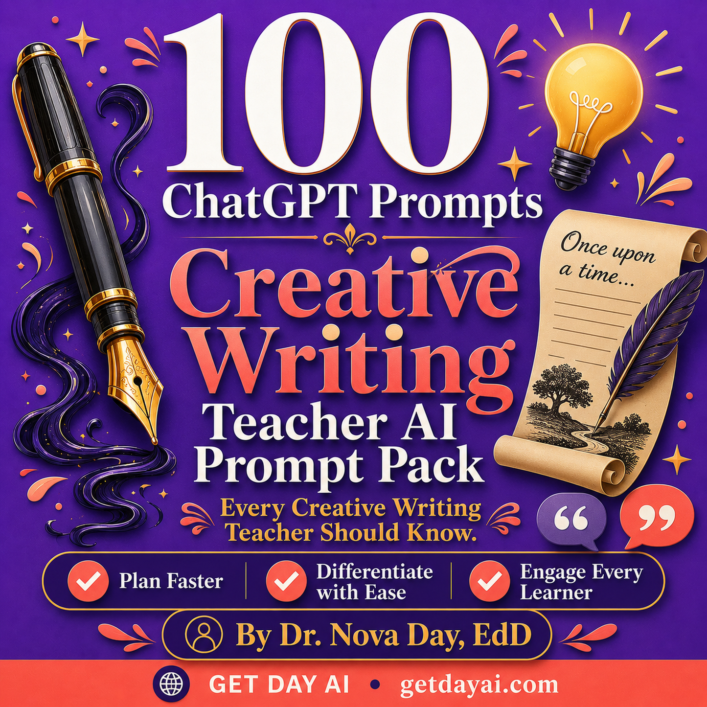 100 ChatGPT Prompts — Creative Writing Teacher AI Prompt Pack