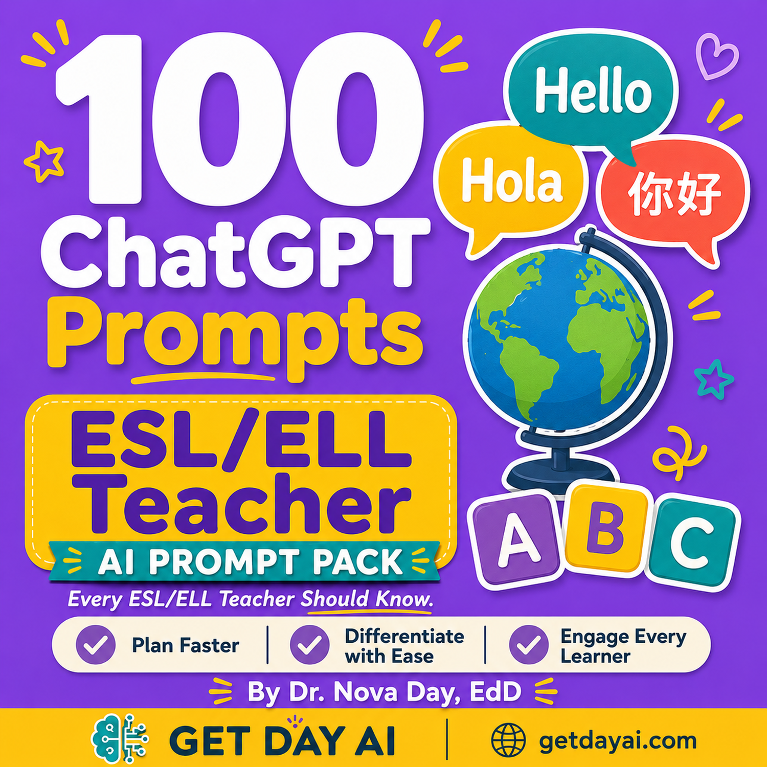100 ChatGPT Prompts — ESL/ELL Teacher AI Prompt Pack