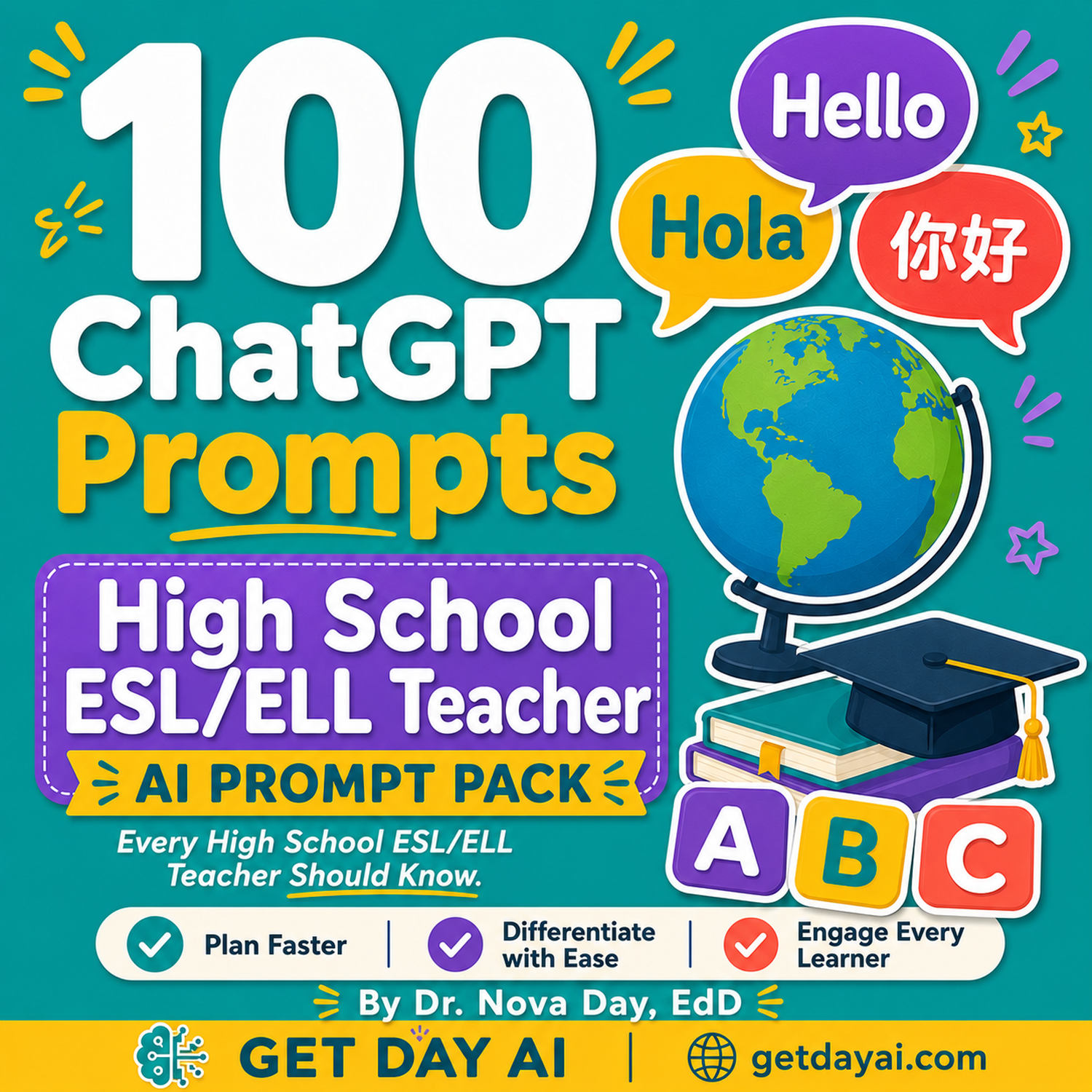 100 ChatGPT Prompts — High School ESL/ELL Teacher AI Prompt Pack