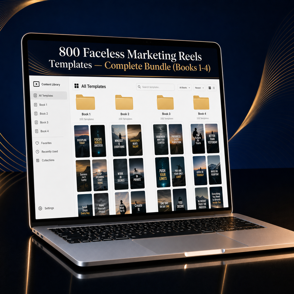 800 Faceless Marketing Reels Templates — Complete Bundle (Books 1-4)