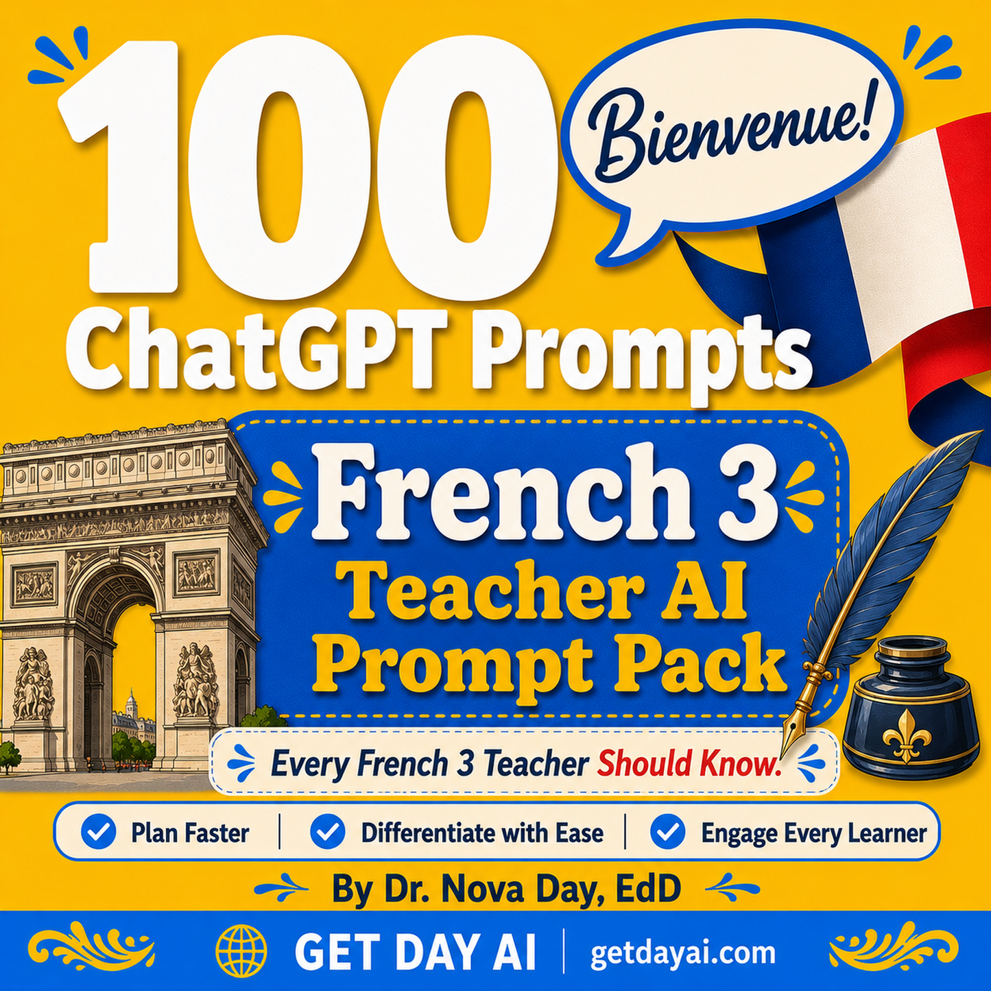 100 ChatGPT Prompts — French 3 Teacher AI Prompt Pack