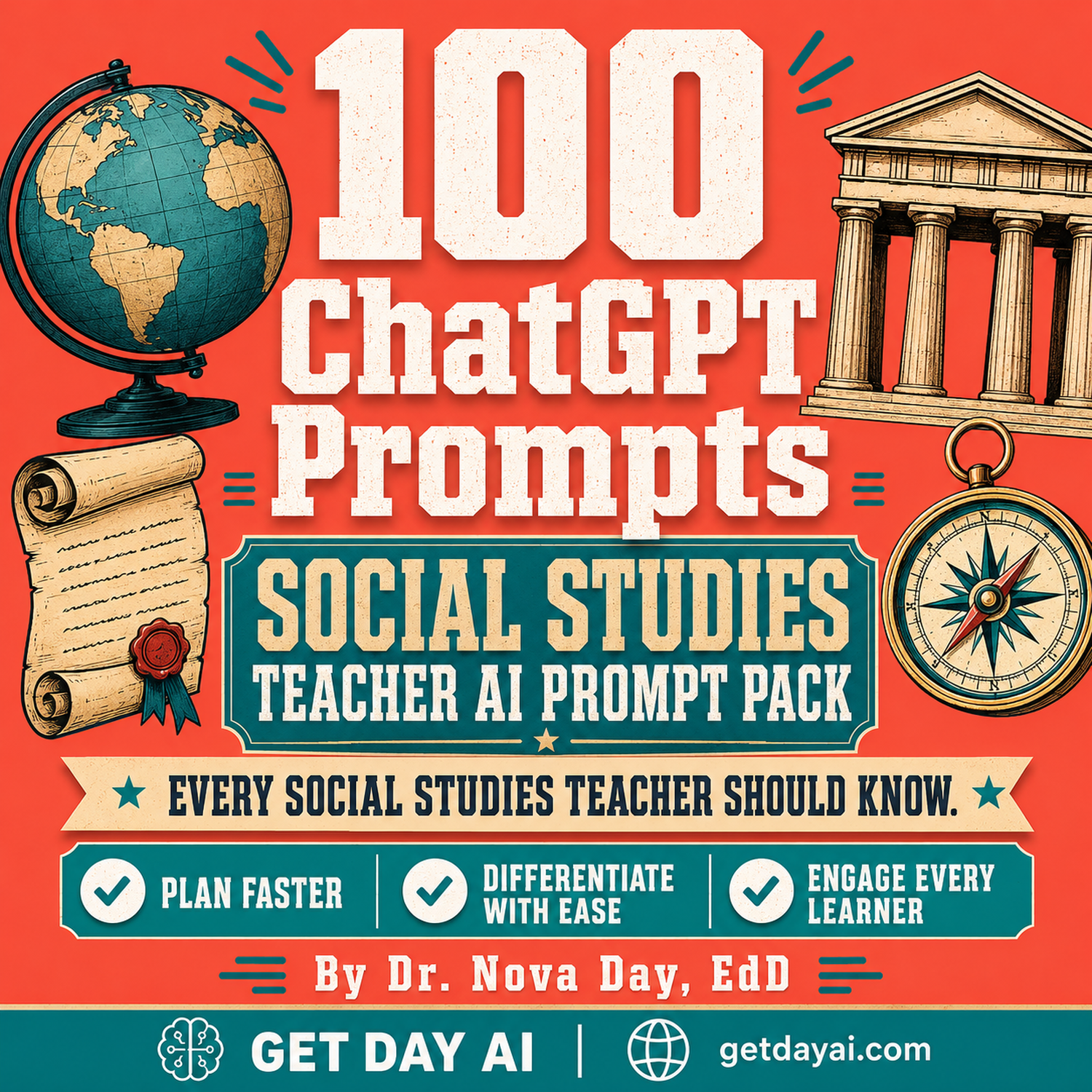 100 ChatGPT Prompts — Social Studies Teacher AI Prompt Pack