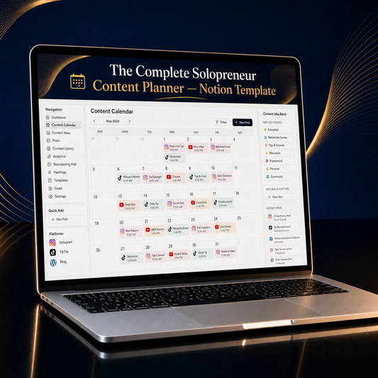 The Complete Solopreneur Content Planner — Notion Template