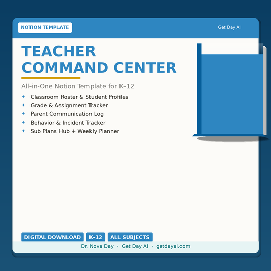 Teacher Command Center — All-in-One Notion Template Guide